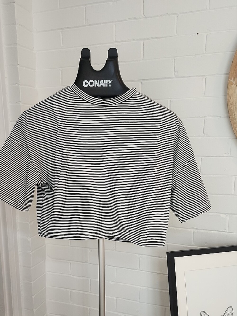 Striped Crop Tee & Shorts Sleep Set, Large - Picture 2 of 9